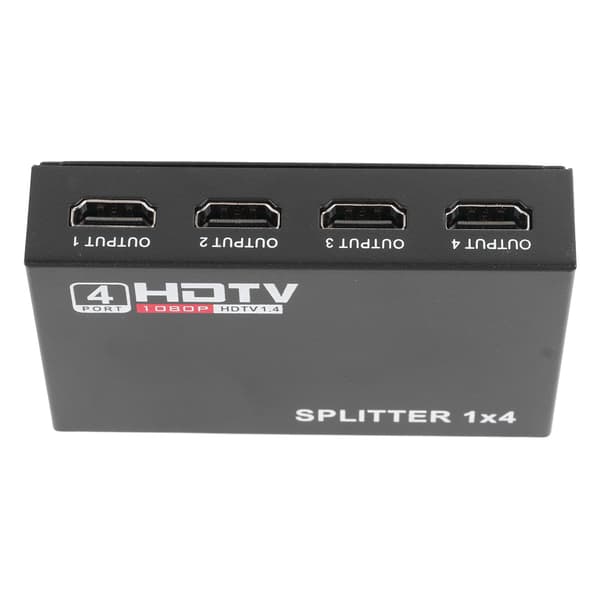 Video Splitter 1 ind 4 ud 1080P Understøttet Plug and Play USB Strøm Legering Kabinet HD Splitter til Stationær Computer