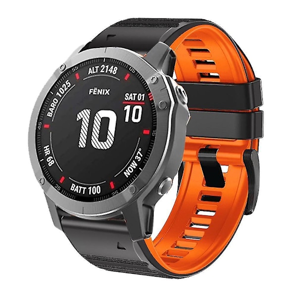 Garmin Tactix Delta/Enduro silikone urrem i sort og orange