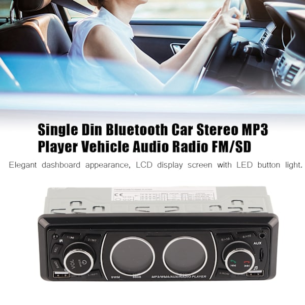 Yksinkertainen Din Bluetooth -auton stereot MP3-soitin Audio Radio tukee USB/FM/SD