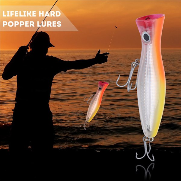 Fiske lokker livagtig popper agn swimbaits med trekrog (orange)