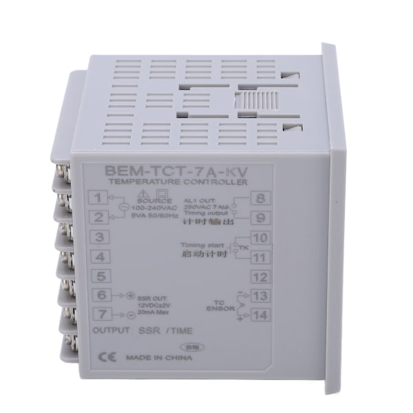 Termostat Tid Digital Display K Type Input Multifunktionel Termostat til Varmepresse Maskine 100‑240V