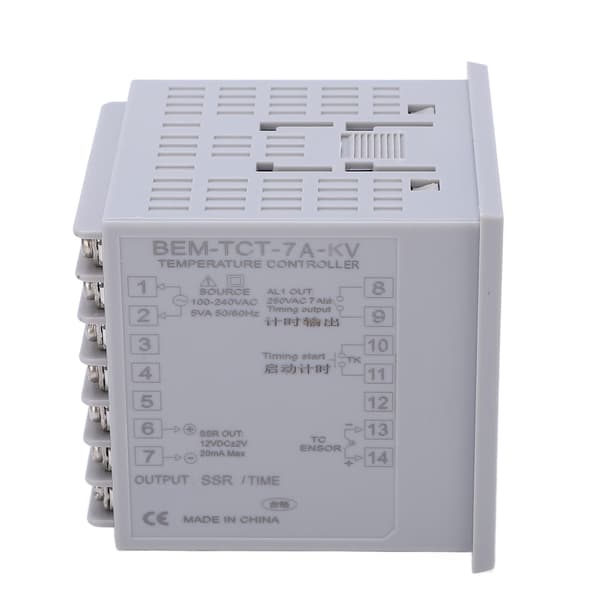 Termostat Tid Digital Display K Type Input Multifunktionel Termostat til Varmepressemaskine 100‑240V