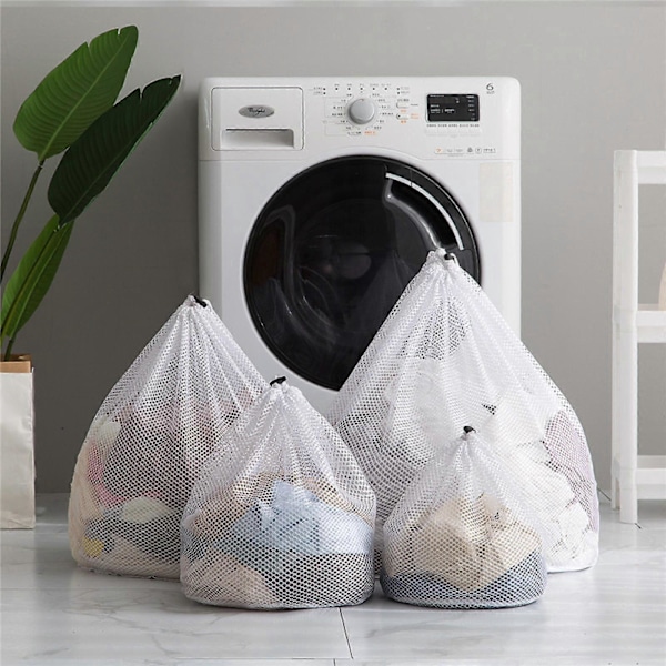 Stor Tvättsäck Mesh Organizer Smutsig Nät BH Strumpor Underkläder Skor Förvaring Tvättmaskinskydd -GSLA ZD L Finmaskig 40x50