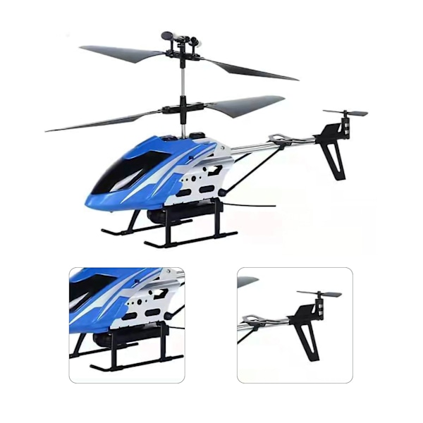 2,4 GHz fjärrkontrollhelikopter med kamera Mini RC Copter Flygplan Modell Leksak för barn Vuxna Nybörjare Blå
