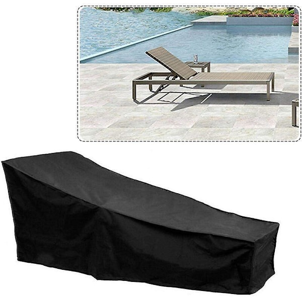 Udendørs solsengsbetræk - Anti-UV/Vindtæt/Vandtæt solsengsbetræk 210D Oxford stof havesolsengsbetræk 210x80x40-75cm Sort