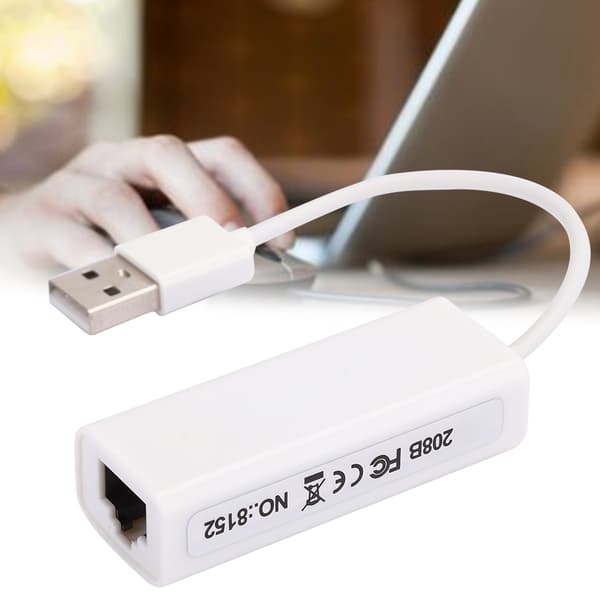 USB2.0 Ethernet-adapter RJ45 Hvit ABS RTL8152B-brikke Eksternt nettverkskort for datamaskin