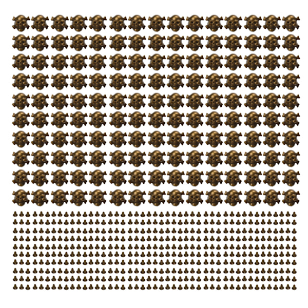 150 set Skull Rivets, enkel 13x12mm DIY Making Ghost Head Bronze Punk Galvanisering Utseende Skull Button