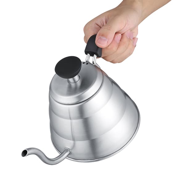 Rostfritt stål Hand Drip Pot Kaffe & Tekanna med Svanhalsformad Pip