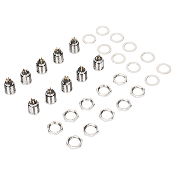 XLR Jack Socket 5 Pin Han Metal XLR Stik Panelmontering med 3 Pin Base til Mikrofon