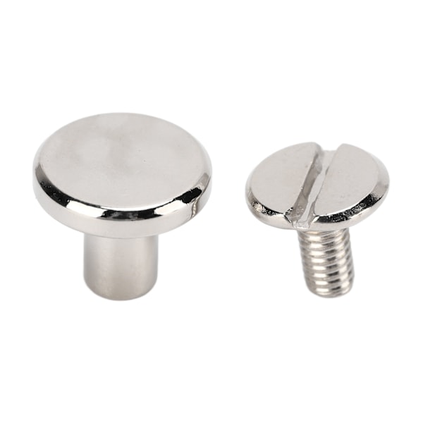 200 set Chicago-skruvar 9,5x8mm DIY enhetlig beläggning mässing läderskruv nitar runt huvud koppar nitar fästelement silver