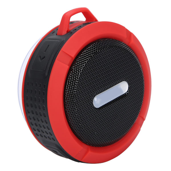 C6 Bluetooth-högtalare med sugkopp karbinhake vattentät mini-subwoofer för utomhussporter röd