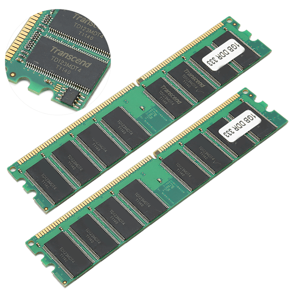 2 kpl muistimoduulia Työpöytä DDR 333MHZ PC‑2700 16 jyvää molemmilla puolilla AMD-tietokoneen laitteistoon