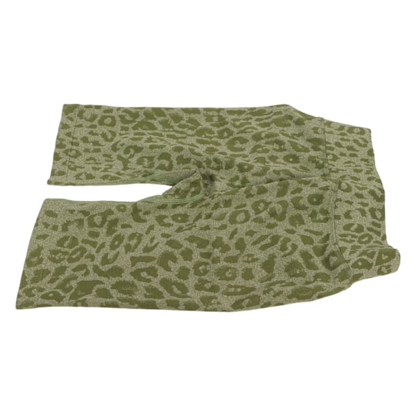 Yoga Shorts Butt Lifting Wideband High Waist Leopard Print Sports Biker Shorts för löpning M