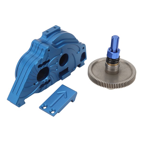 RC Gearkasse Cover Aluminiumlegering Transmissionshus med Gearhjul og Tandhjul til ARRMA SENTON Granite Typhon 1/10 RC Bil Mørkeblå