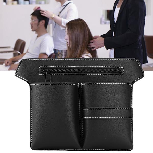 Frisör Barber Saxklämmor Frisör Holster Väska Hållare Väska PU Läder(Svart)