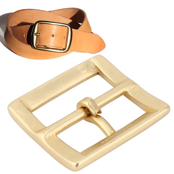 Messing Bæltespænde Enkelt Pin Ende Bar Hæl Guld Læder Håndværk Taske Hardware Tilbehør 40x56mm