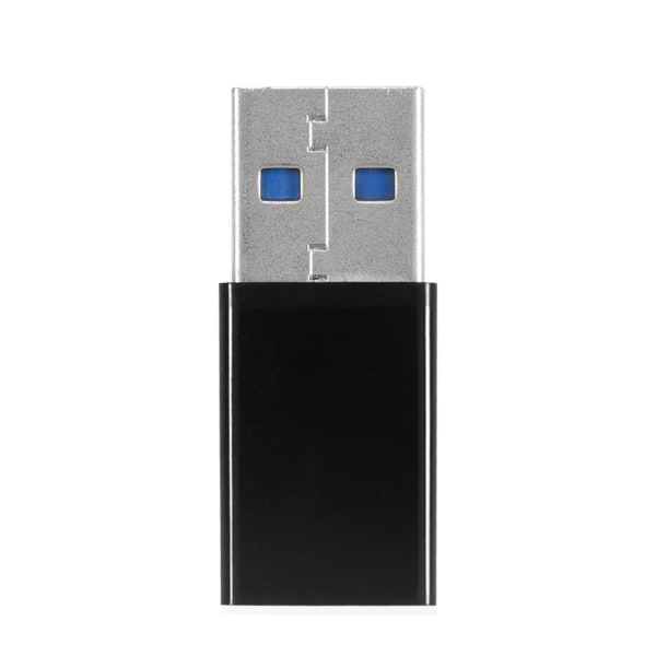 2 stk. USB 3.0 A hann til USB-C 3.1 type C hunn OTG dataoverførings- og ladeadapterkonverter, svart