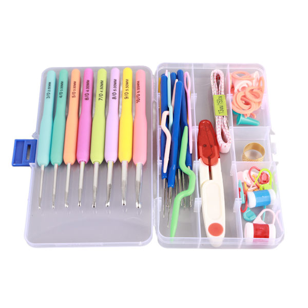 Crochet Hook Set Scissors Thimble Tape Measure Sewing Needles Crochet Hooks Knitting Tools