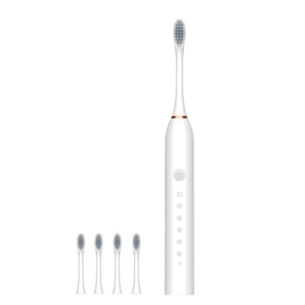 Elektrisk tandbørste Børn Voksne Universal Fuldautomatisk Ultra Sonic Bløde børster Mundplejeprodukter Hvid