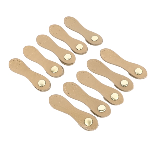 10 set sy på läder snäppspänne DIY handgjord mjuk äkta läder plånbok flik stängningar för hantverksväskor beige