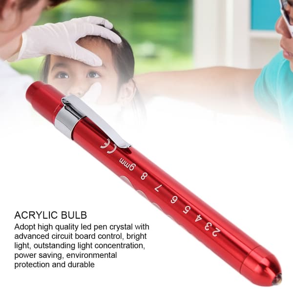 Professionel Diagnostisk Lampe Klinisk Pen Oftalmologisk Undersøgelse Pupil Check Pen Light Rød