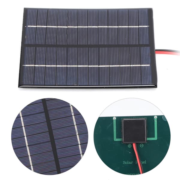2W 12V solpanel polykrystallinsk silicium DIY bærbar udendørs oplader med klips