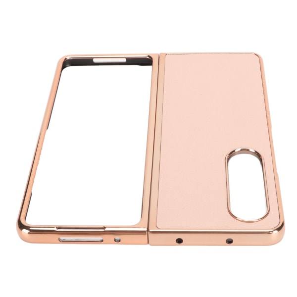 Telefonetui Beskyttelsescover til Samsung Galaxy Z Fold 4 Nano Plating Ægte læder Ridsesikker Pink