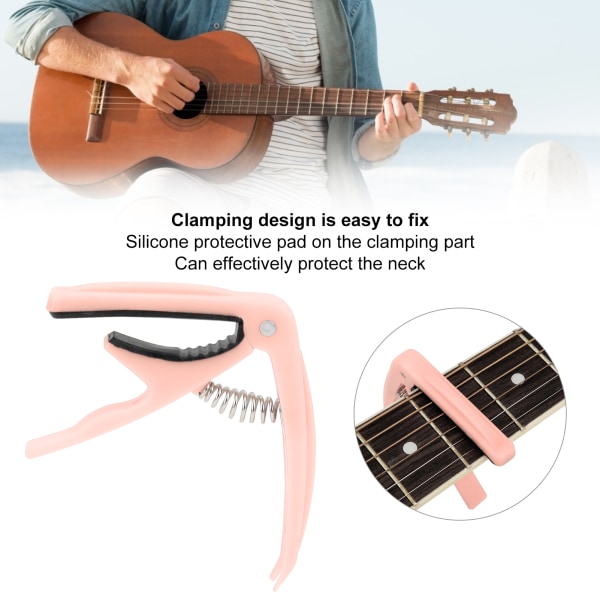 Gitar Capo - Lys Rosa ABS Shell Clamping strengeinstrument tilbehør