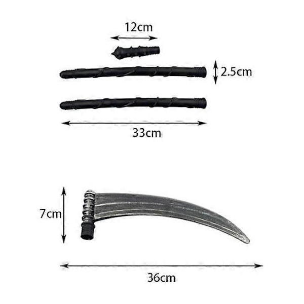 Halloween Kostume, Grim Reaper Halloween Sæt med Død Sense, Skelet Maske og Skelet Handsker, Sort Hætteklædt Kappe Unisex Halloween Kostume Karneval