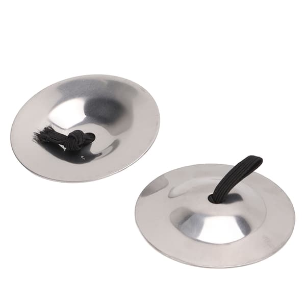 2 st Finger Cymbaler Ren Koppar Slitstark Lättgrepp Fingerklocka för Dansfest Högtid Silver