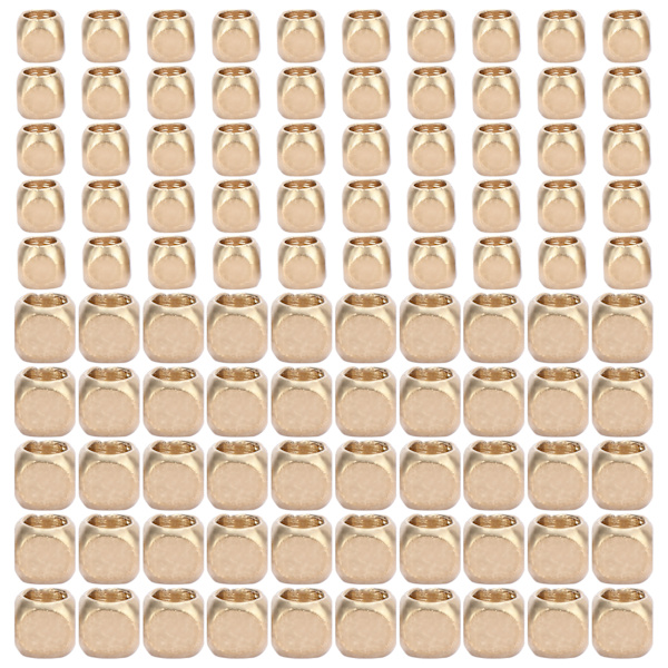 100 stk. 2mm/2,5mm firkantede perler til smykkefremstilling DIY armbåndsfremstilling perler tilbehør