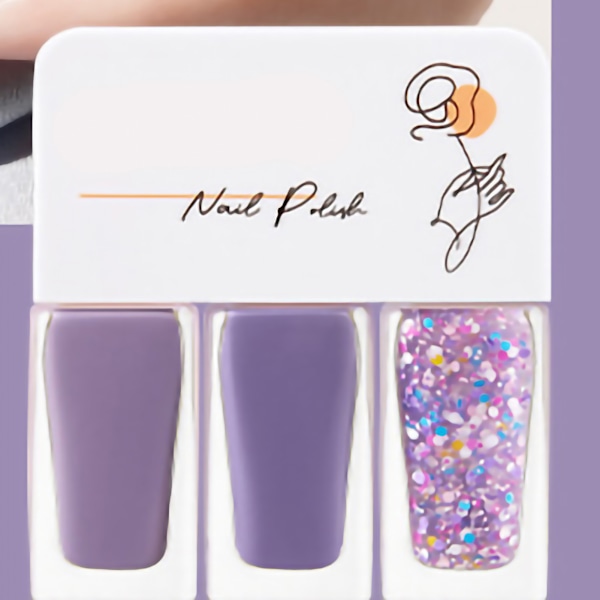 3-pack Vattenbaserat nagellackset för kvinnor, lätt att skala av, snabbtorkande nagellack för dejting, halloweenfest T08