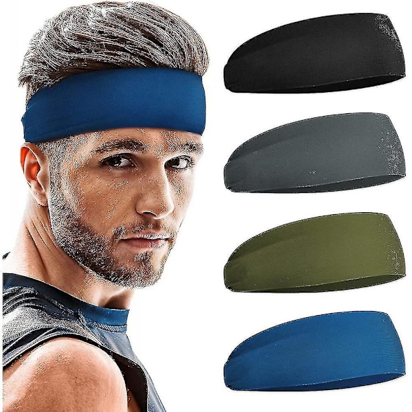 Hodebånd for menn 4-pakning, Unisex Sportshodebånd Stil 1