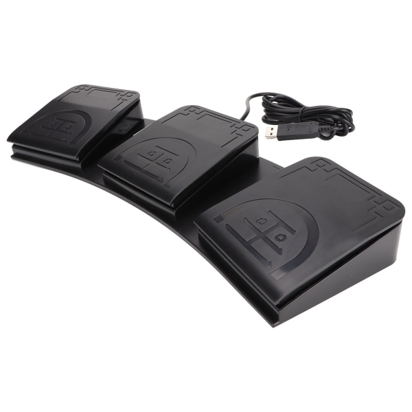 USB fotkontakt 3-knapps multifunktion Ergonomisk känslig Hållbar USB fotpedal för spelmediainstrument