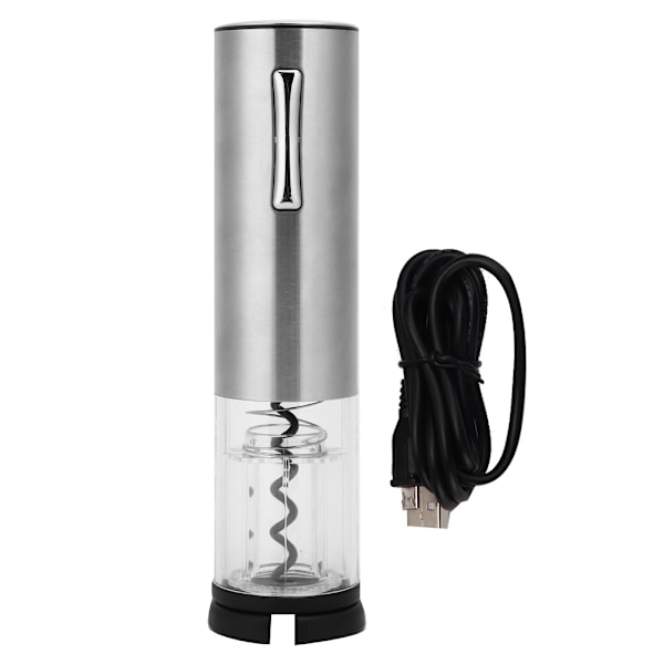 USB Rechargeable Smart Electric Wine Opener Full Automatic Bottle Opener Silver