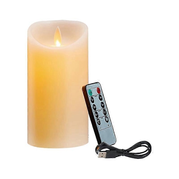 LED-lys, flimrende flammeløse lys, oppladbart lys, 12,5 cm