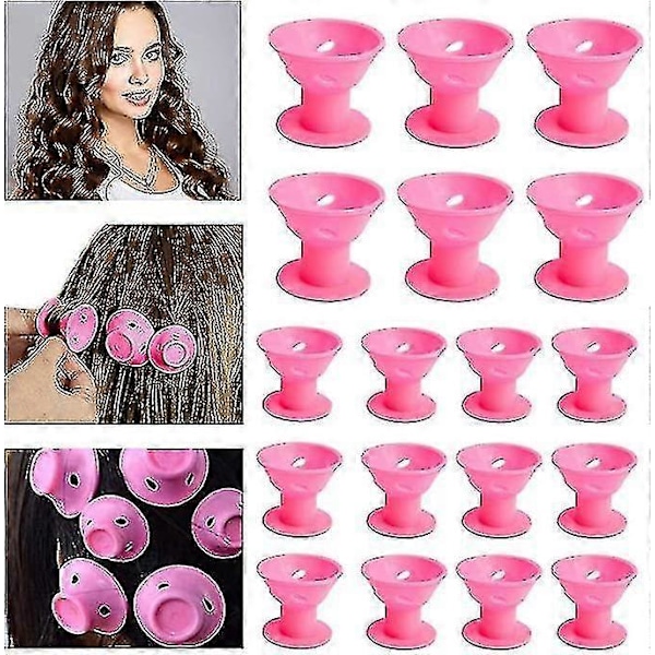40 stk. Magiske Silikone Hår Curlers Bløde Curlers Sæt, 20 stk. Store + 20 stk. Små - Ingen Varme Ingen Clips Lon Juni 6.1