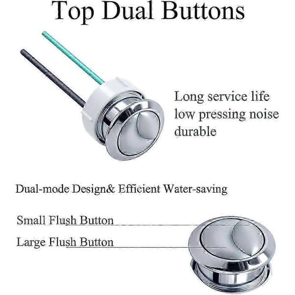 Light Dual Flush Toilet Push Button Replacement Parts, Top Toilet Button Replacement for & Part, 1.5 inch (38mm)