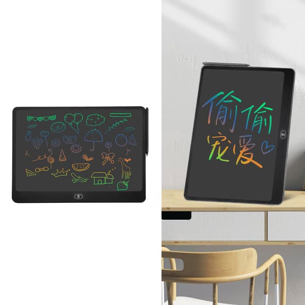 16 tommer elektronisk LCD-skriveplade Farverig tegne-doodle-plade-tablet til udendørs rejser sort