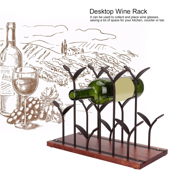 Elegant husholdningsbar 6 flasker Desktop vinstativ Holder Display Organizer Stand (bronze)