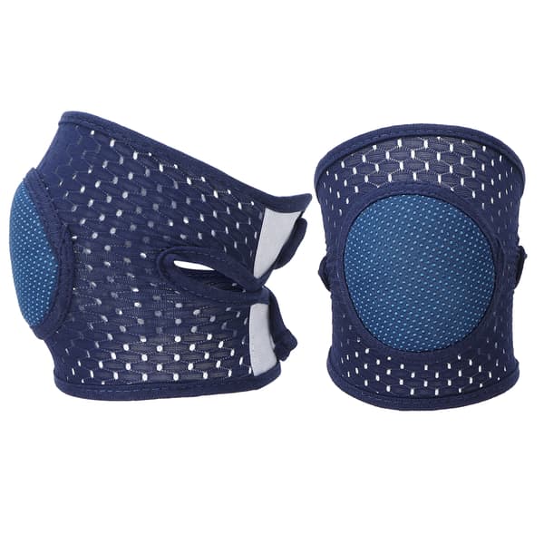 Baby Crawling Pads Mjuka Bomull Elastiska Unisex Förhindra Halkskydd Spädbarn Knäskydd Marinblå