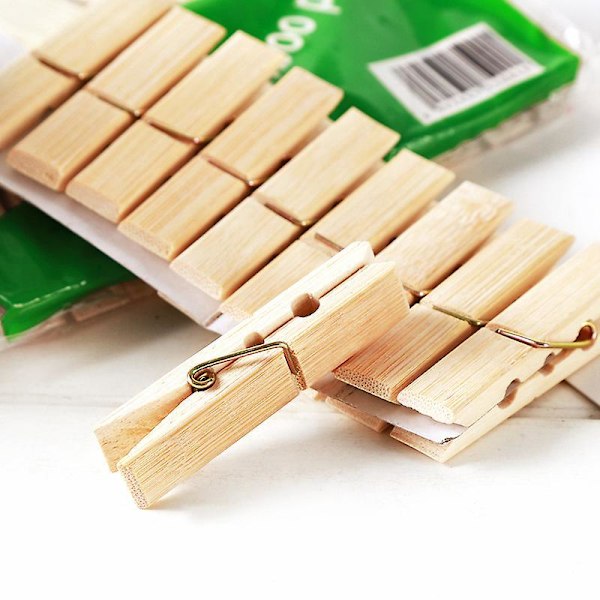 6*1.2cm 10 set bambuklämmor Hemklämmor Multifunktionella klämmor för tvätt, täcke, strumpor, vindtäta