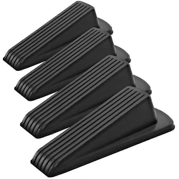 4 Pakning Dørstopper, Store Gummi Dørstopper Kile Med Multi-Overflate Design