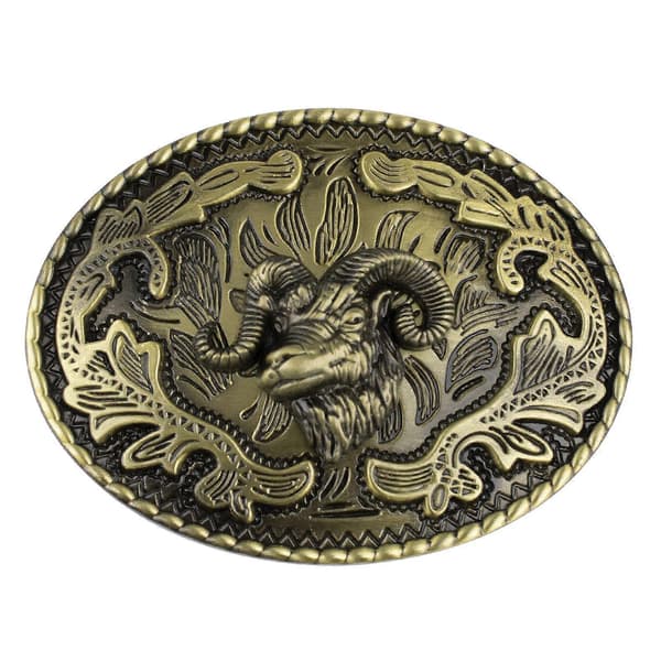 Pronssinen pässinpäävyönsolki, western-cowboy-asuste