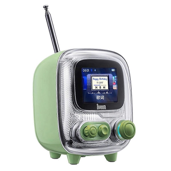 Ratro Bluetooth-kaiutin, kannettava pikselitaideherätyskello, vihreä