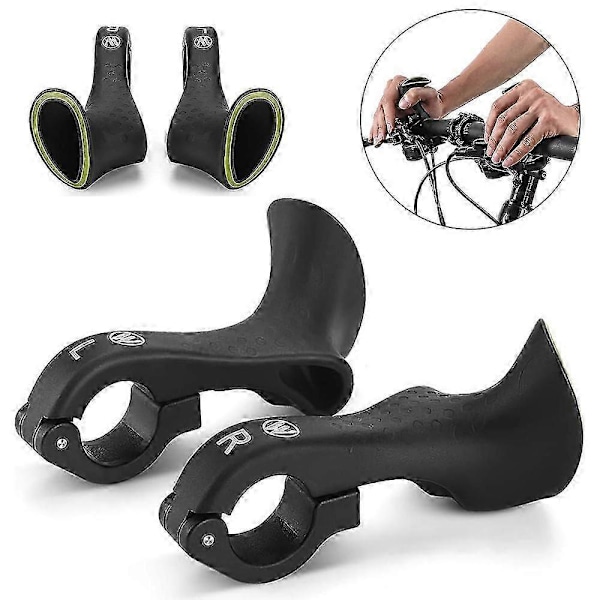 1 Par Terrengsykkel Styrendeender 22.2mm Sykkel Bar Ends Nylon Håndtak Ergonomisk Design Sykkeltilbehør for Landevei MTB