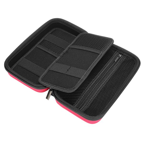 Stationery Bag MultiFunction Portable MultiPurpose LargeCapacity Pens Storage Case(Rose Red )