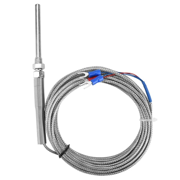 M8 Gevind PT100 Platin Resistor Termoelement 50mm Probe Temperatur Sensor Ledning 0-400℃ (5 m)