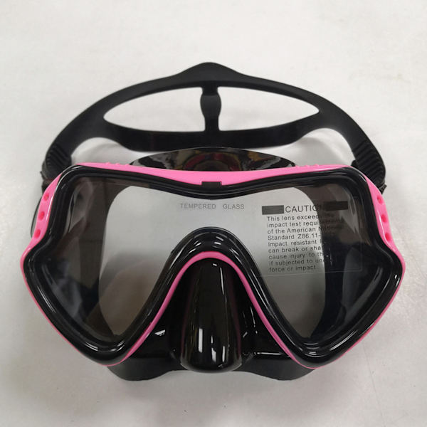 Dyksnorkelset Säker Justerbar Elastisk Förhindra Glidande Snorkel Mask Set för Män och Kvinnor Rosa Ram Svart