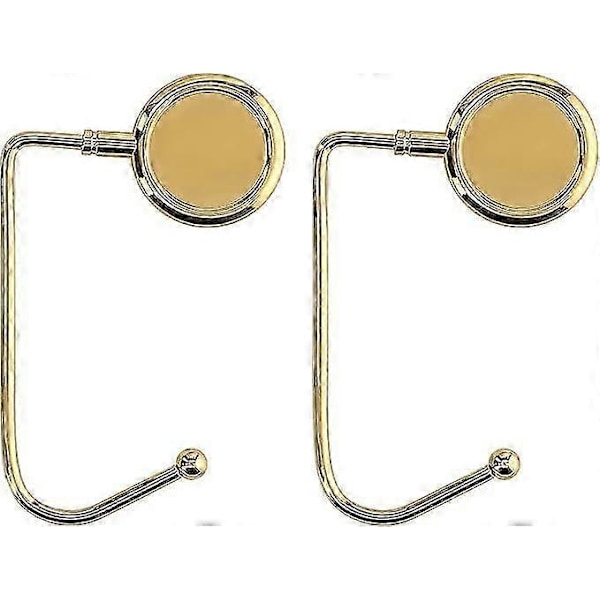 2x Handväskkrok - Vikbar Väskhängare - Väskhållare för Bord eller Skrivbord - Handväska och Liten Föremålshängare - Guld